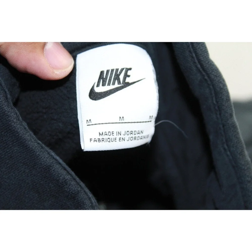 Nike Track Jacket Mens Medium Black Excellent Full Zip Mock Neck Logo Pockets